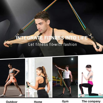 Multifunctional Resistance Band Kit with Carrying Pouch