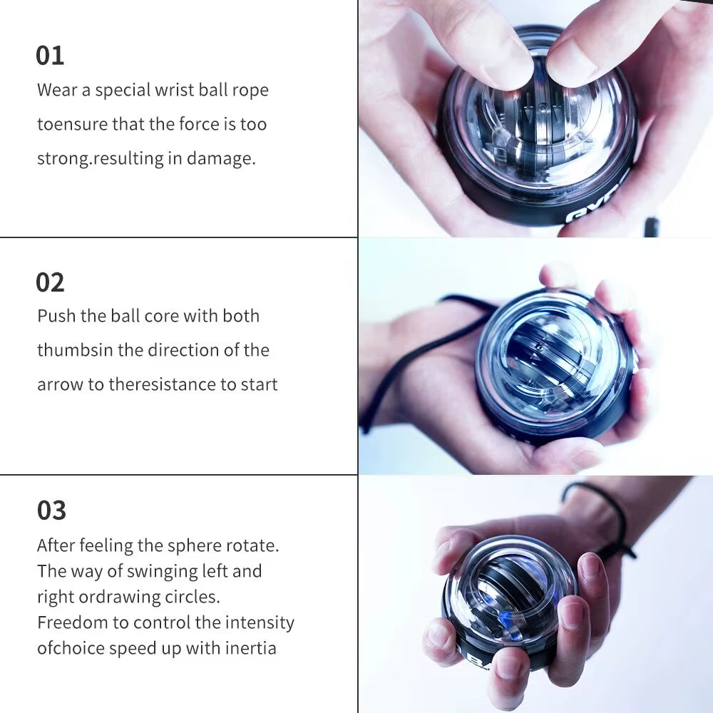 GyroForce™ LED Power Wrist Ball – Light Up Your Strength, Anywhere, Anytime